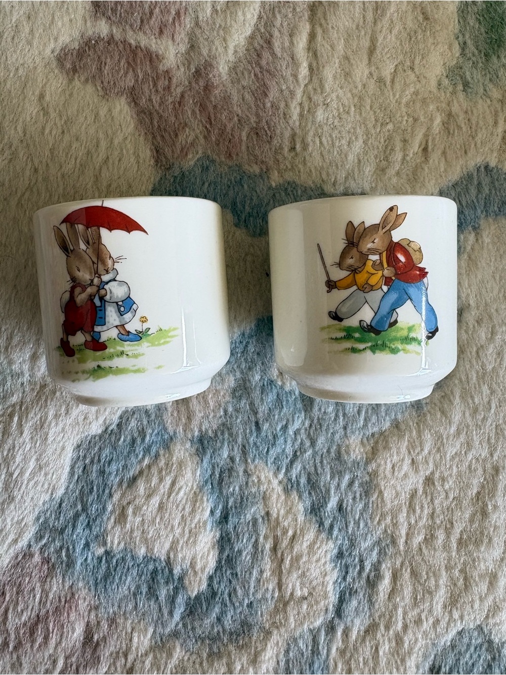 Set of 2 Bunnykins Egg Cups - vintage Royal Doulton